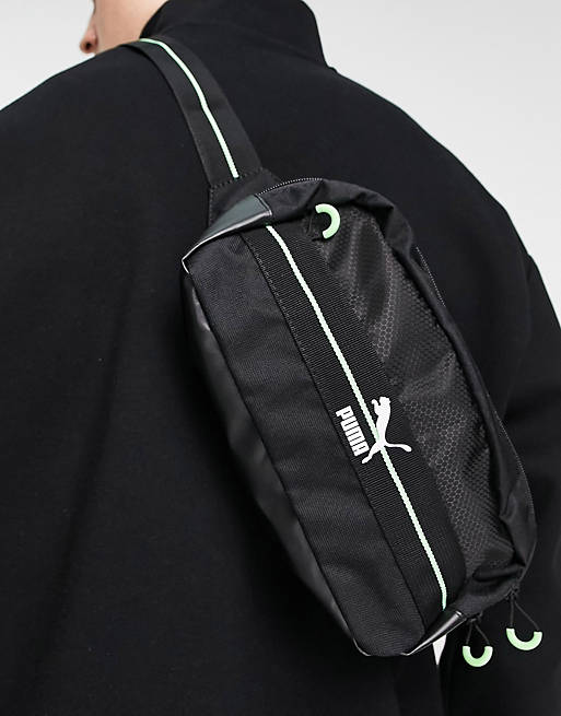 Bags Puma Academy multi pocket bum bag in black 