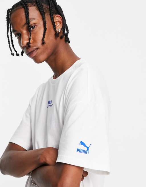 PUMA – Acid Bright – Biało-zielony T-shirt oversize, tylko w ASOS