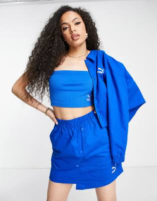 Puma Acid Bright Button Skirt In Blue - Exclusive To Asos