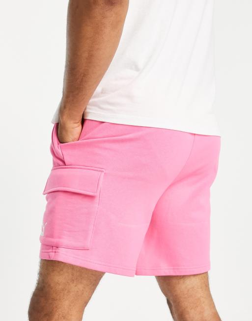 Mens pink cargo store shorts