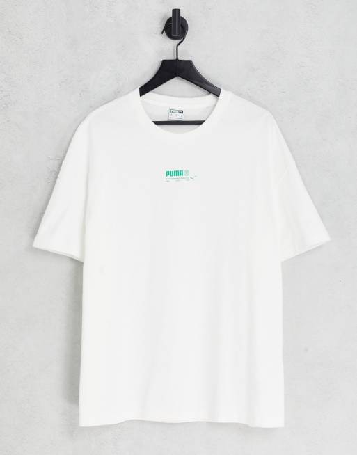 Green and white store puma shirt