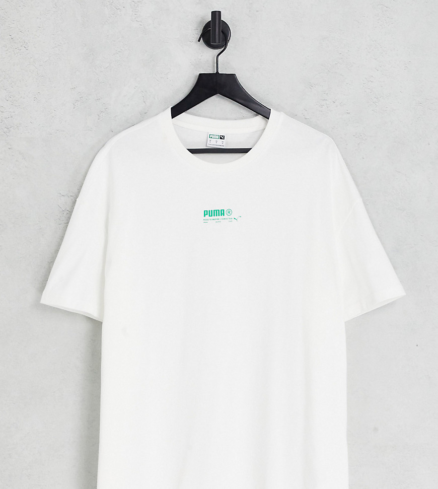 Puma acid bright oversized t-shirt in white and green - exclusive to ASOS