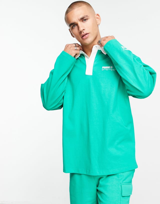 Puma acid bright polo top in green - exclusive to ASOS