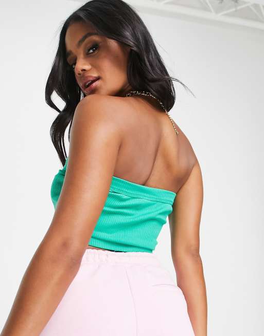 Puma acid bright ribbed bandeau in green - exclusive to ASOS