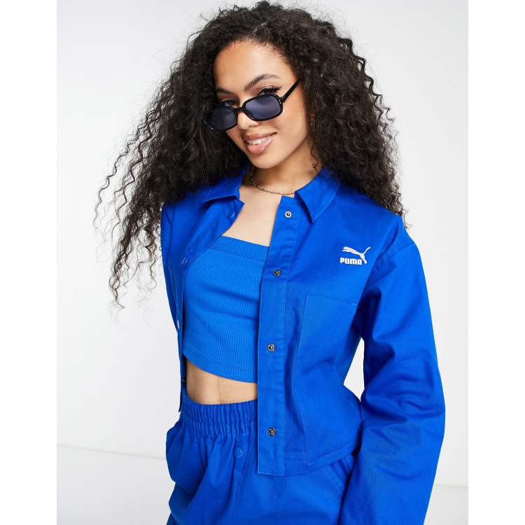 PUMA acid bright twill jacket in blue - exclusive to ASOS