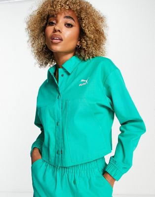 Puma acid bright skirt set in green- exclusive to ASOS