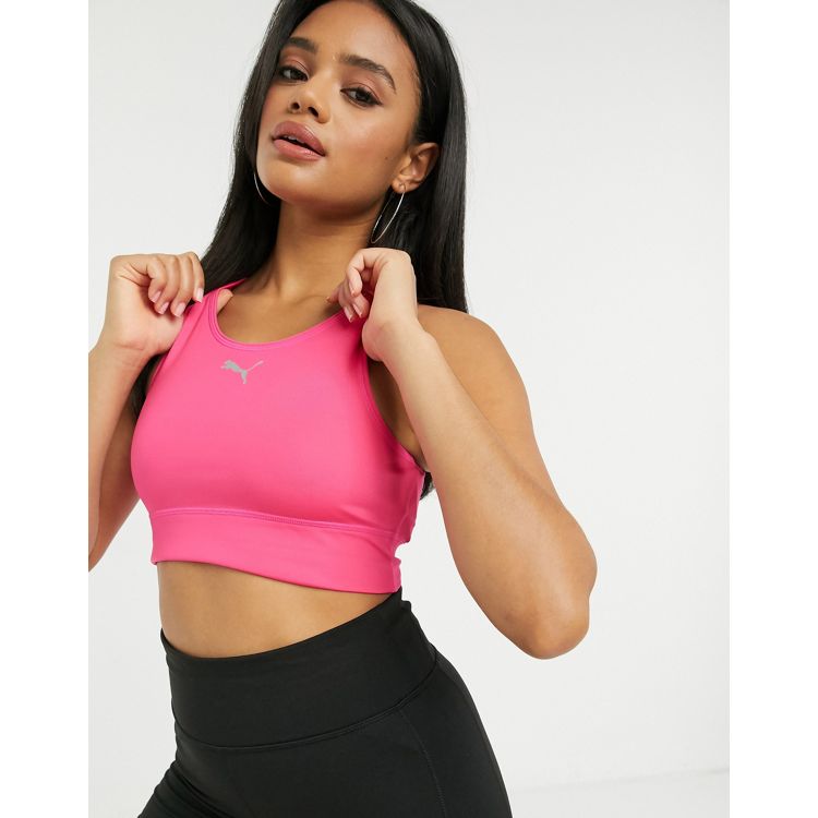 Ruched Front Strappy Twisted Back Sports Bra In LIGHT PINK