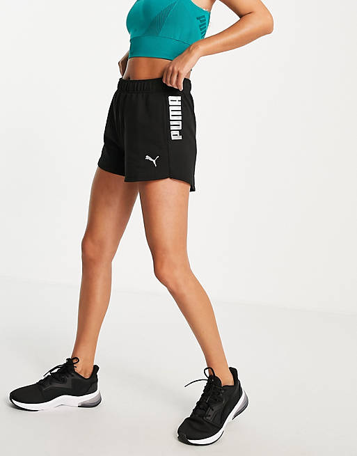 Puma active essentials Training shorts in black with logo