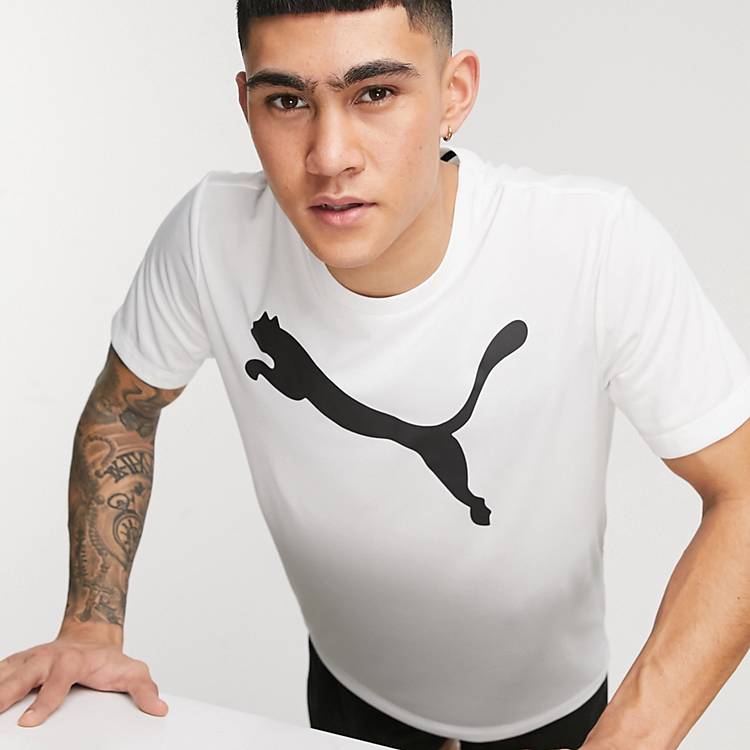 Puma active large logo t-shirt in white | ASOS
