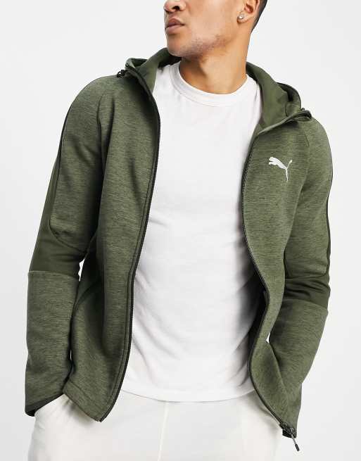 PUMA – Active – Szara bluza z kapturem i zamkiem na całej długości