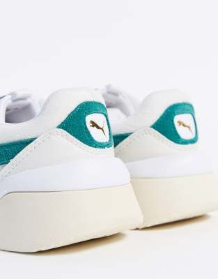 puma aeon heritage white and green trainers