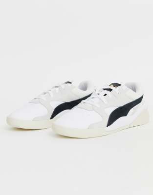 puma aeon heritage white and black trainers