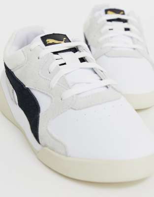 puma aeon heritage white and black trainers