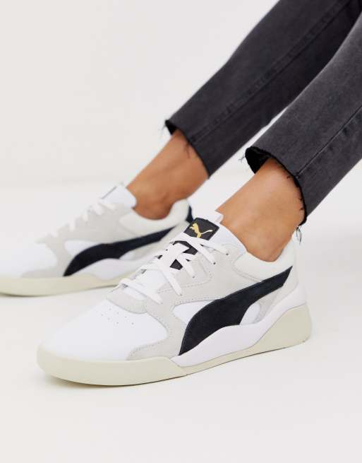 Puma aeon heritage white and black trainers sale