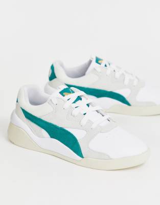 puma white green sneakers