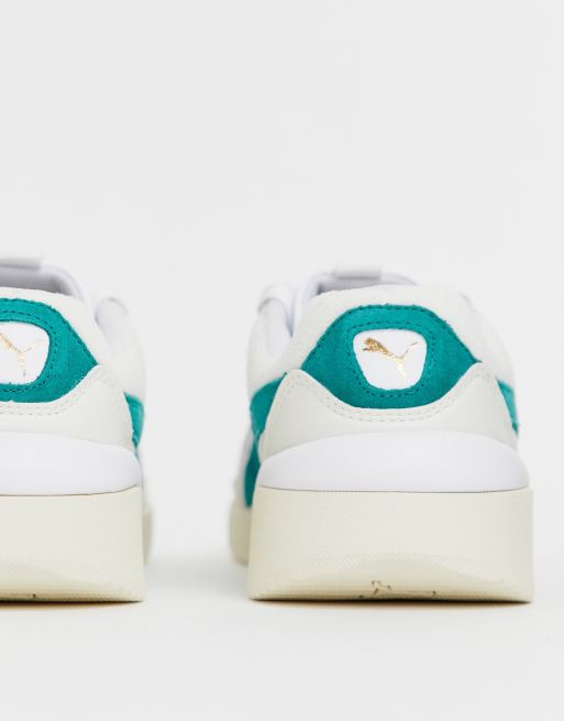 Puma Aeon Heritage white and green trainers ASOS