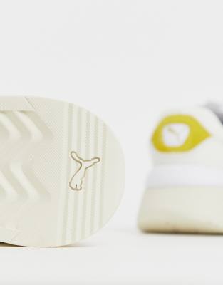 Puma aeon heritage white and store mustard trainers