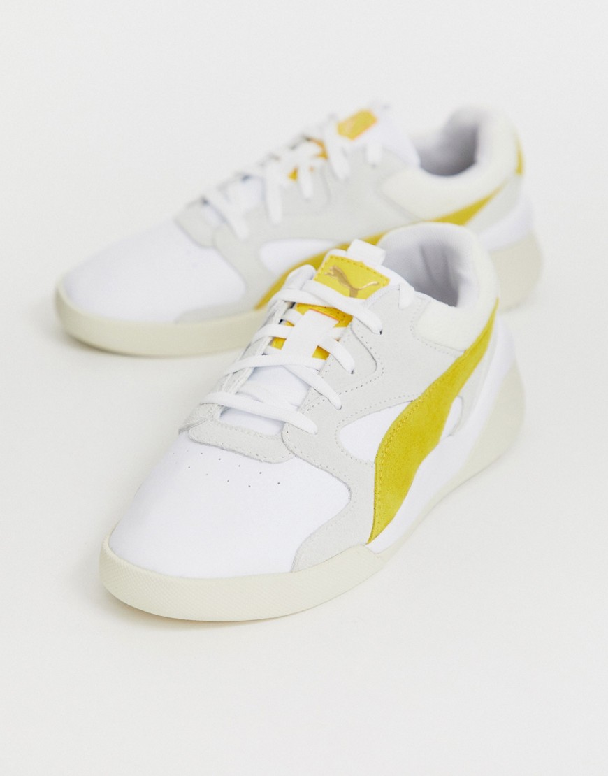 Puma - Aeon Heritage - Witte en mosterdgele sneakers