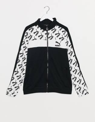 puma jacket black and white