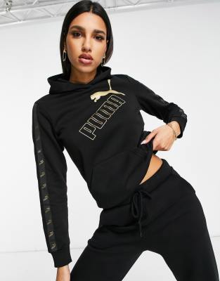 puma tracksuit black and gold