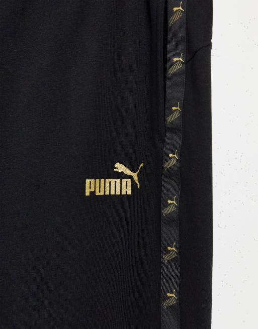 Black and outlet gold puma joggers