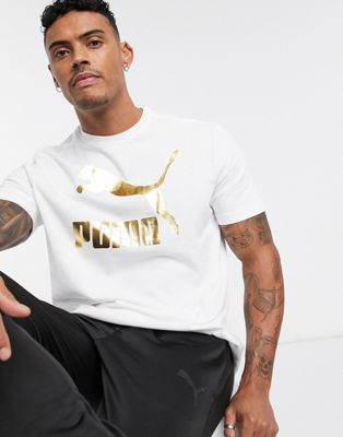 puma t shirt with gold logo
