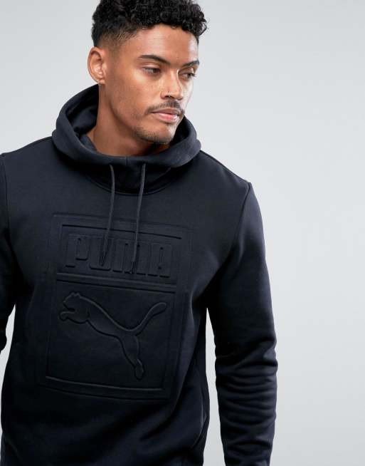 Puma archive deals embossed logo hoodie