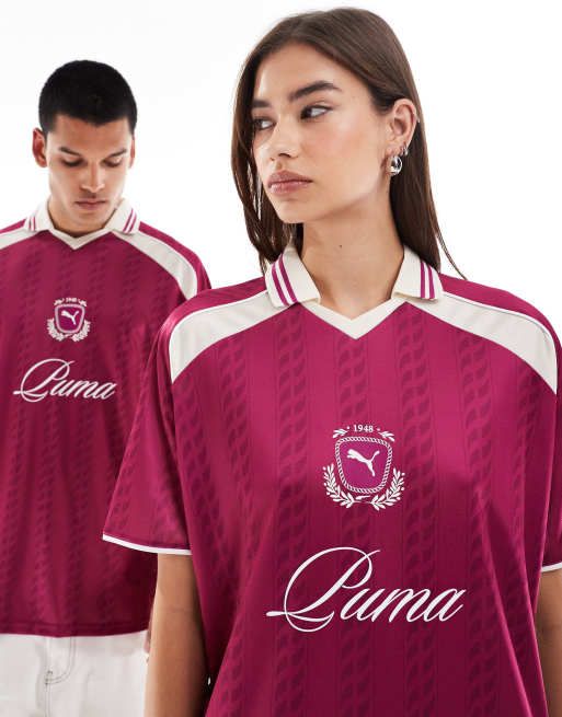 PUMA Archive print Football jersey in pink exclusive to ASOS