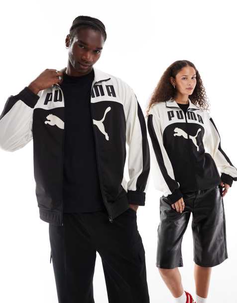 Puma Archive relaxed track jacket in black and white - view 1