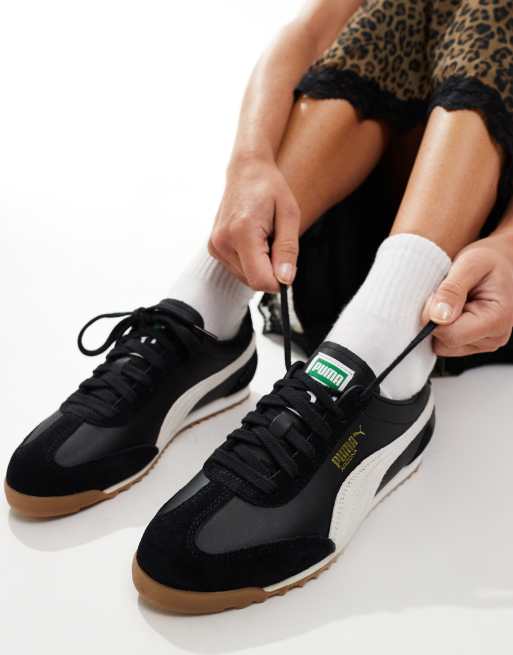 PUMA Arizona Nylon sneakers in black and white ASOS