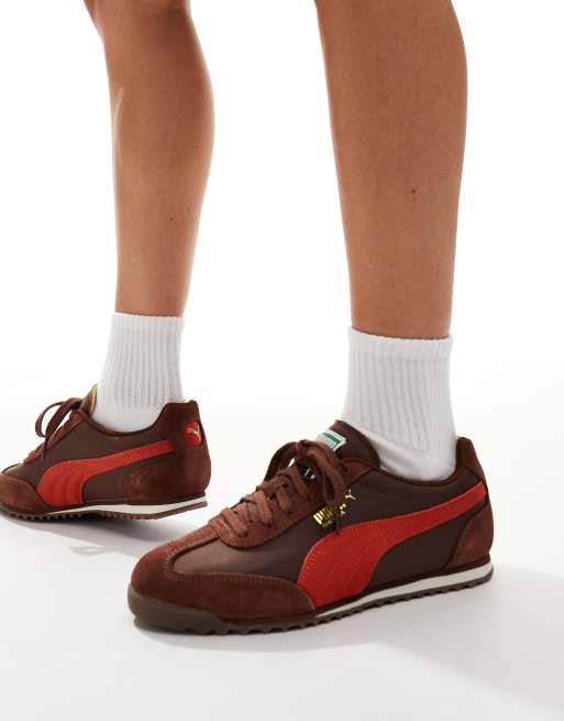 PUMA Arizona Nylon sneakers in brown and red