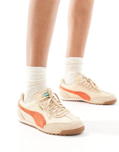 Puma Arizona trainers in beige & red - view 1