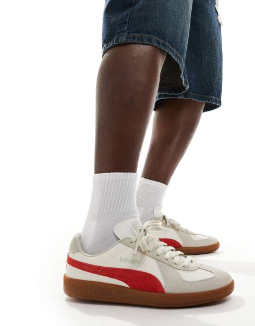 Puma - Army - Sneakers color panna e rosse, 4 di 5