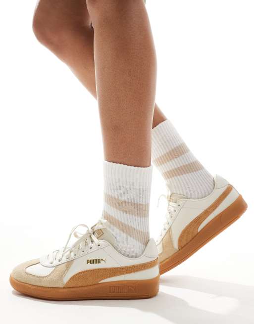 Puma - Army - Sneakers i beige, 4 af 5