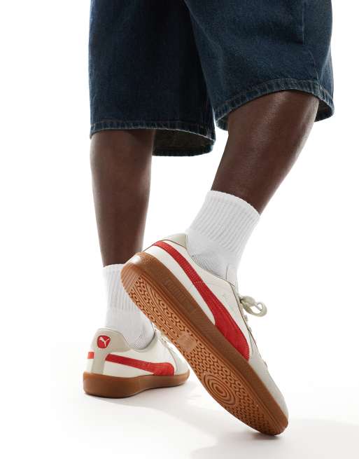 PUMA Army sneakers in cream & red, 3 of 5