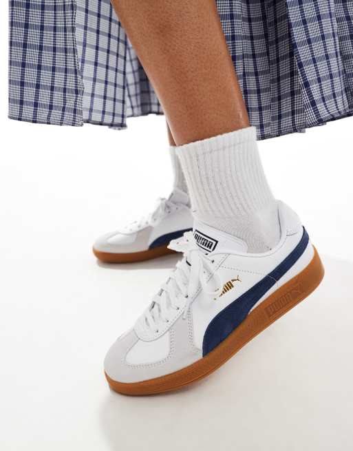 PUMA Army sneakers in white and navy ASOS