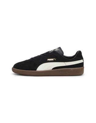 Puma Army trainer in black suede with white stripe - ASOS Price Checker