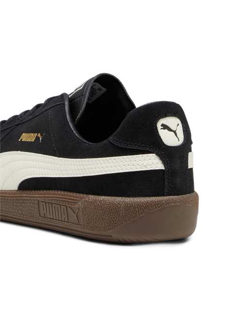 Puma black with store white stripe