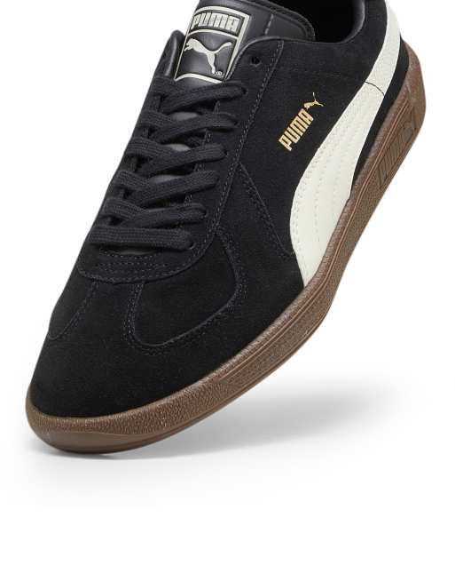 Puma black with white hot sale stripe