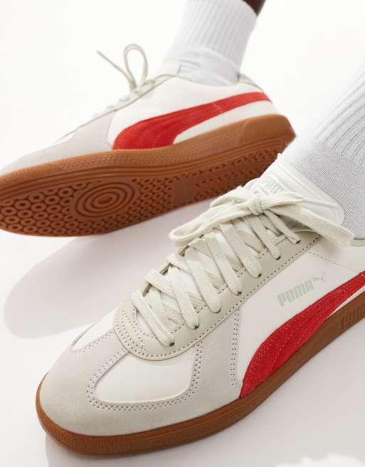 Puma Army trainers in cream & red, 5 of 5