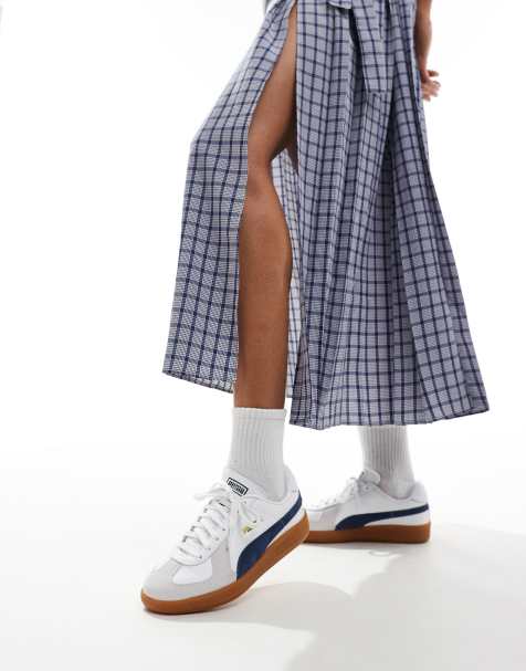 Puma Army trainers in white and navy - view 1