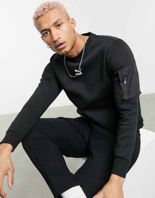 Puma Avenir crew sweatshirt in black