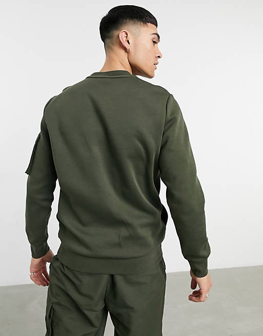 Puma Avenir MA1 sweatshirt in khaki exclusive to ASOS
