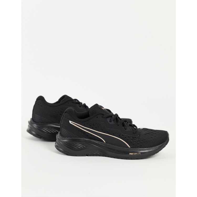 Black and gold pumas good running shoes sale