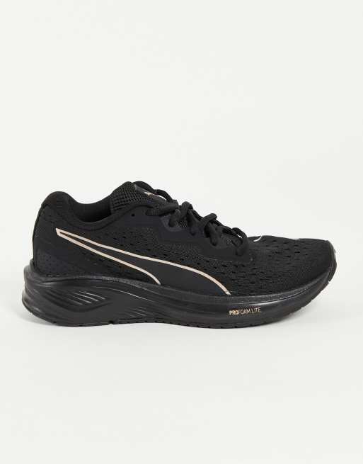 Puma Aviator trainers in black and rose gold ASOS