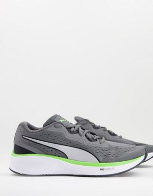 Puma Aviator trainers in grey and green