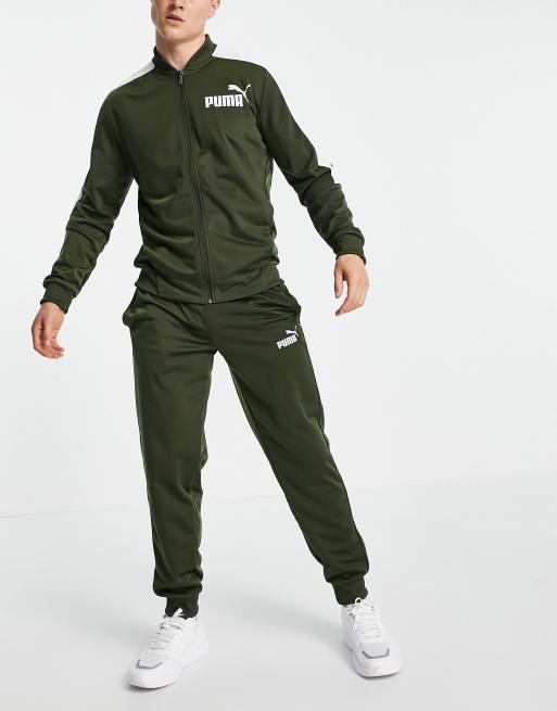 puma black and green tracksuit