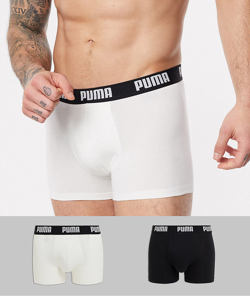 Puma – Basic – Svarta och vita boxershorts i 2-pack-Flerfärgad