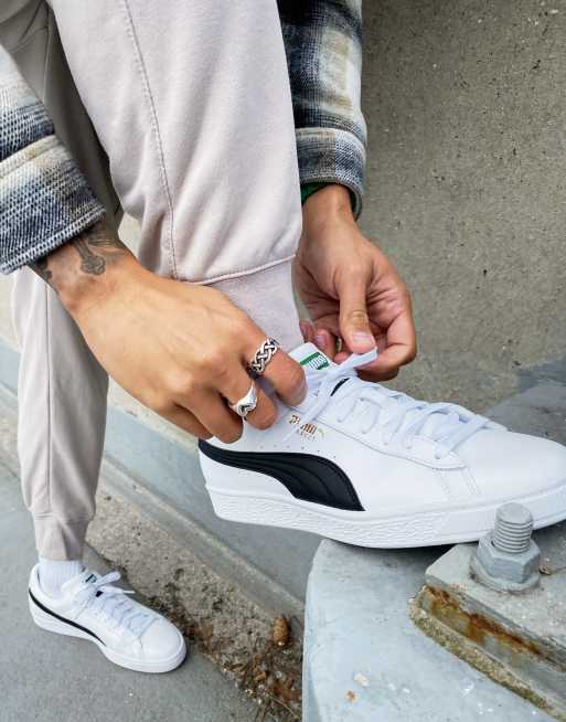 Puma basket classic store blanc et argent