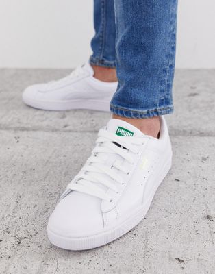 Puma - Basket Classic - Sneakers bianche in pelle | ASOS